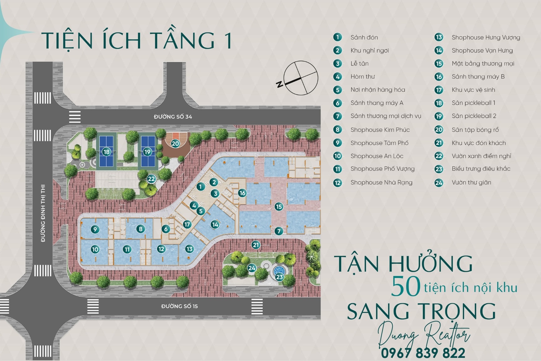 Tiện ích tầng 1 Diamond Sky