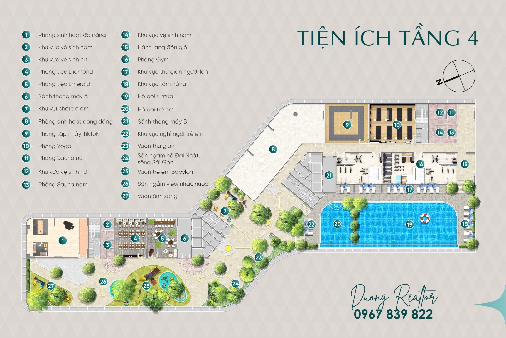 Tiện ích tầng 4 Daimond Sky