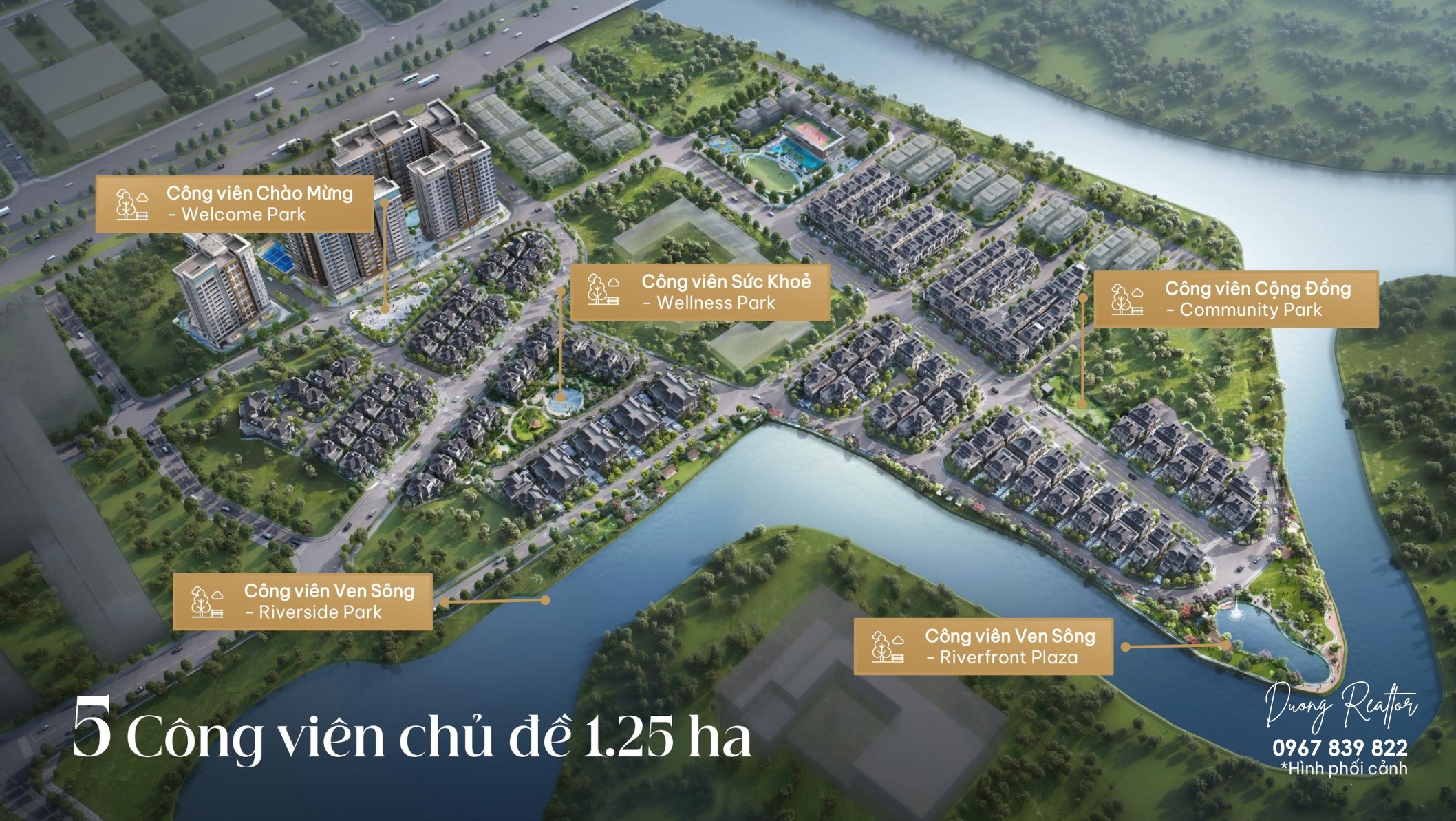 5 công viên chủ đề 1.25ha