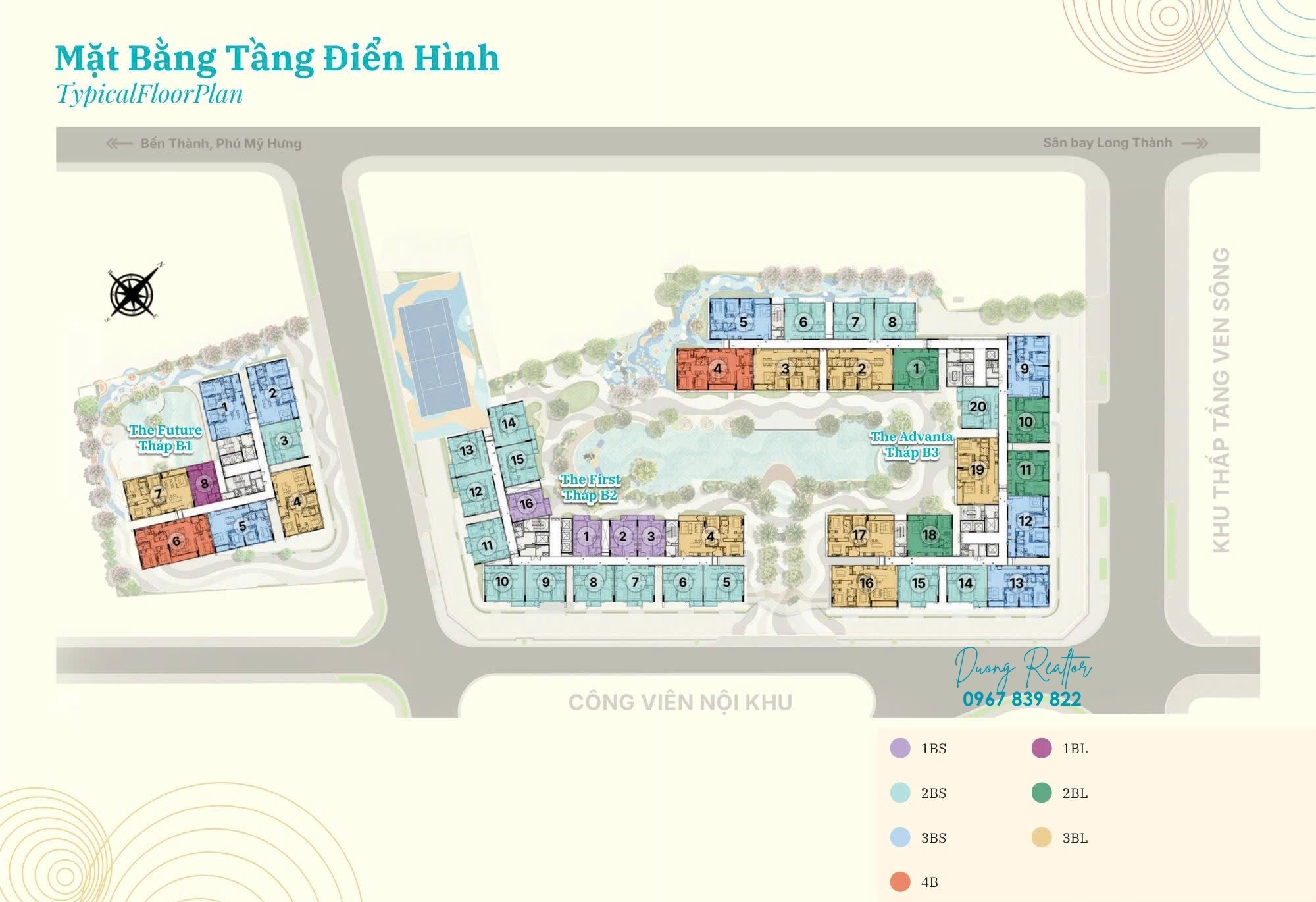 Mặt bằng tầng điển hình căn hộ Gladia Heights