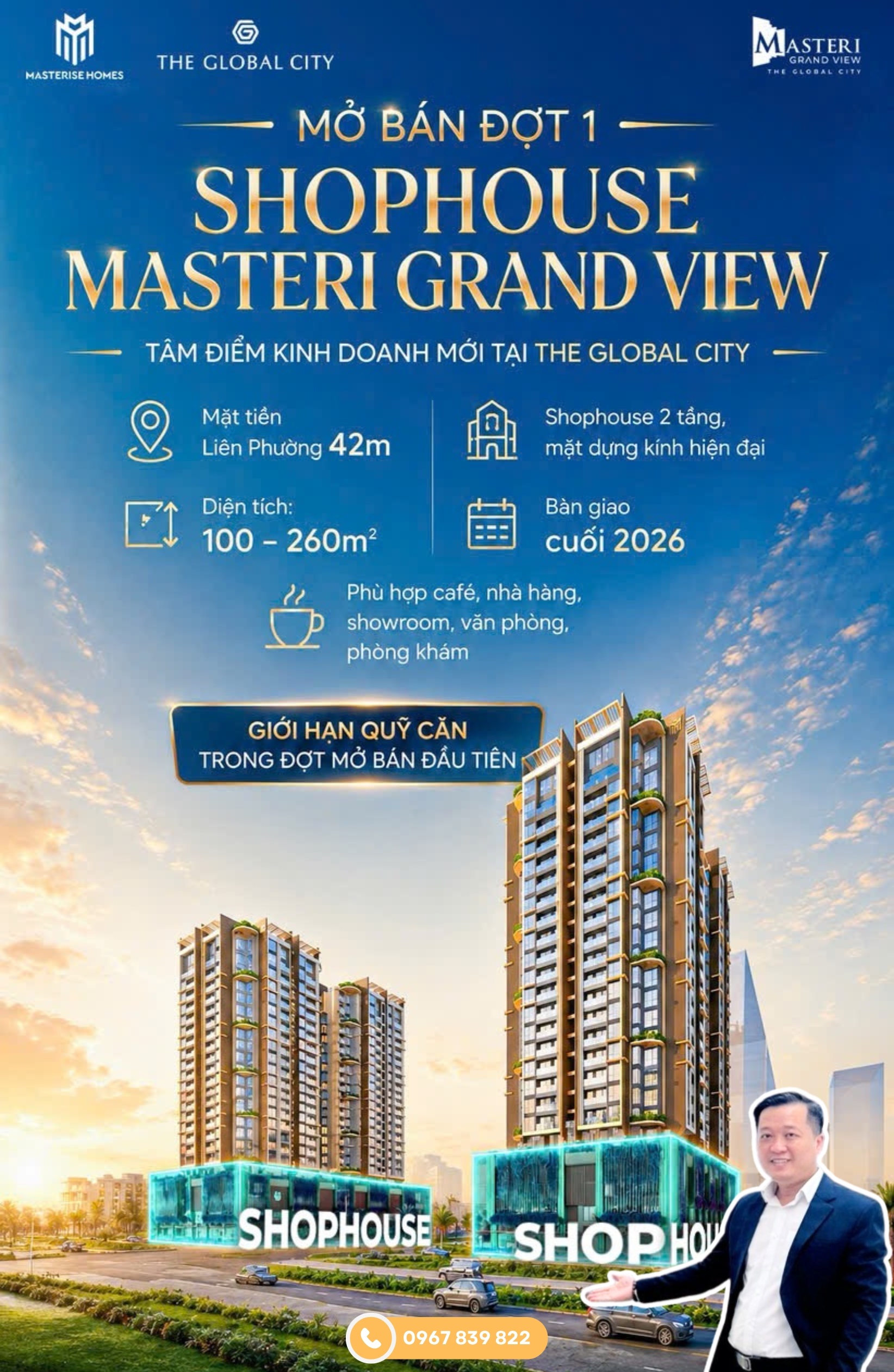 Shophouse-Masteri-Grand-View mặt tiền Đỗ Xuân Hợp + Liên Phường