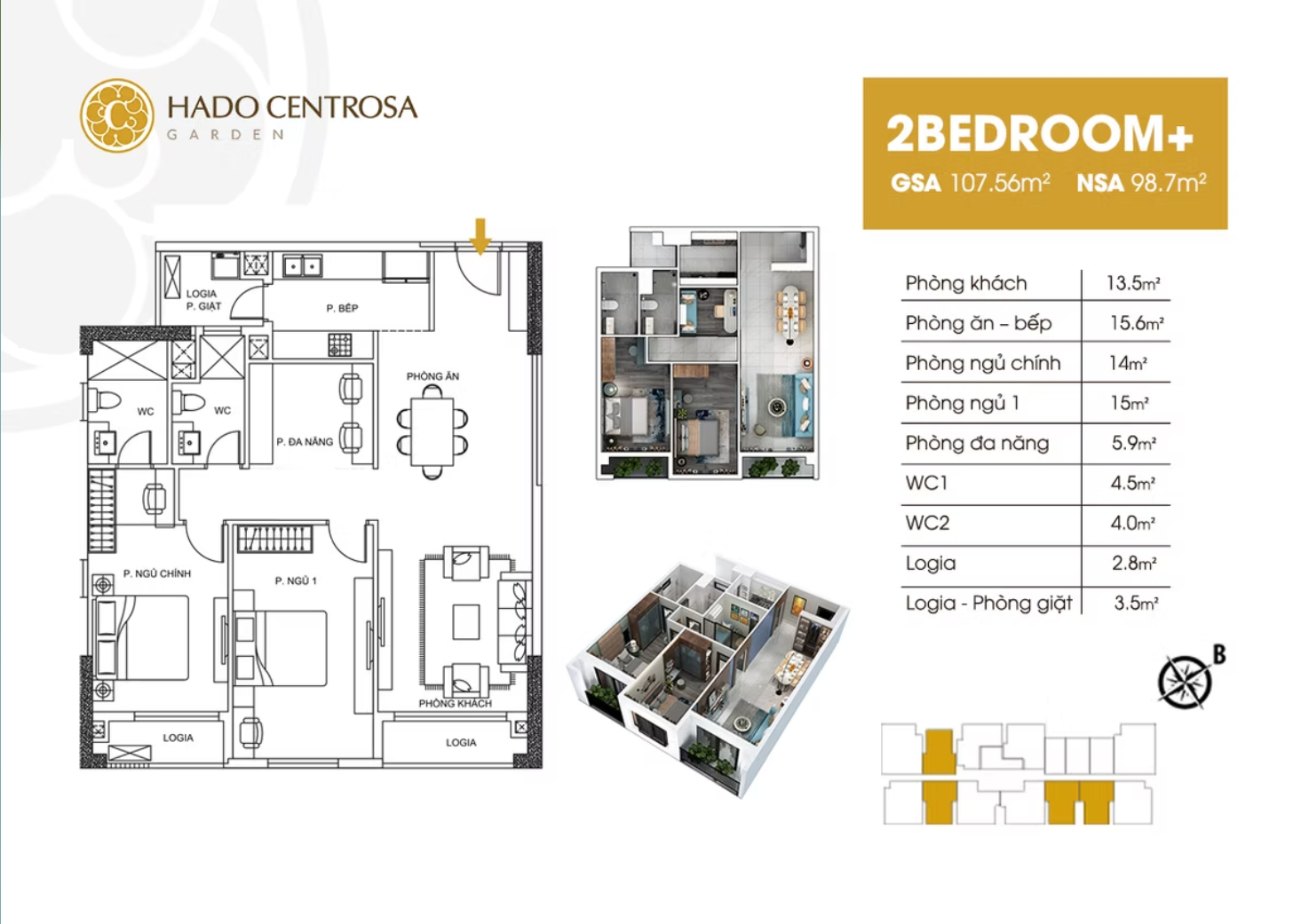 Thiết kế căn hộ 2PN+