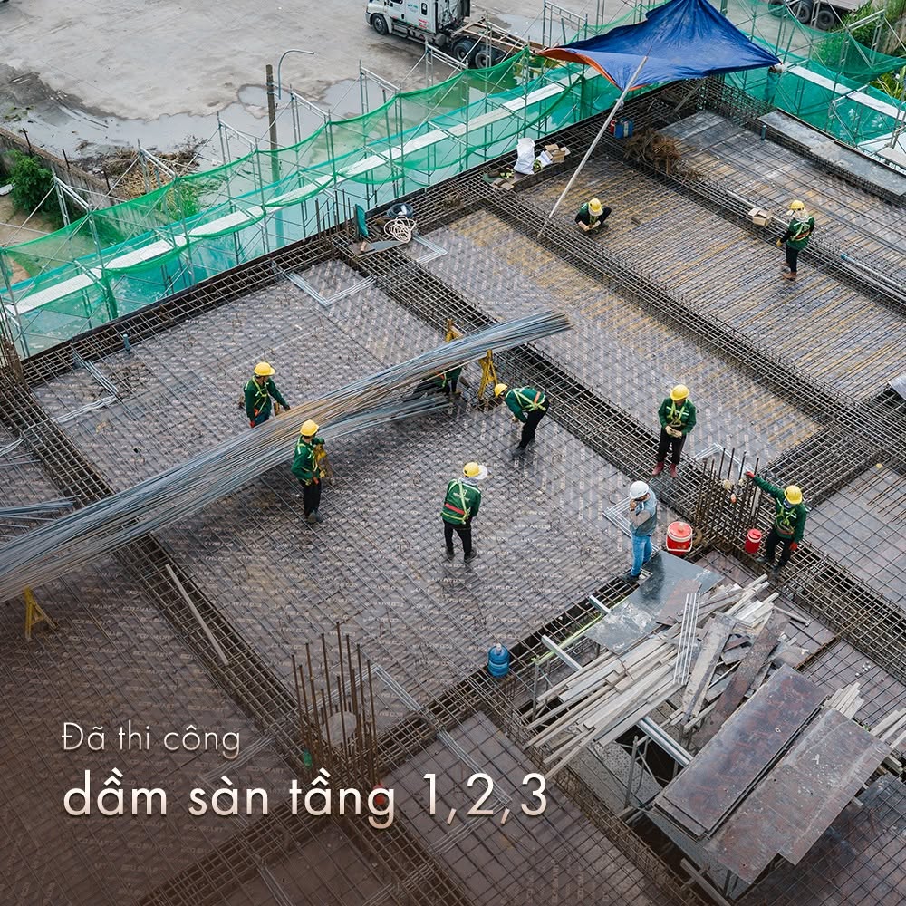 Đã thi công dầm sàn tầng 1 2 3
