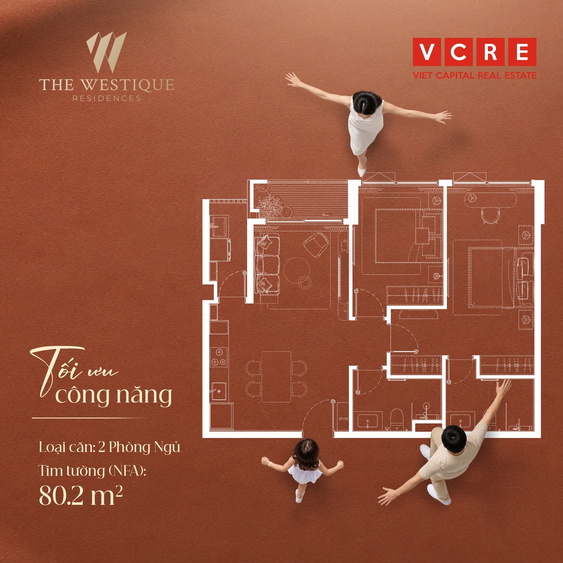 2 phòng ngủ - Tối ưu hóa công năng