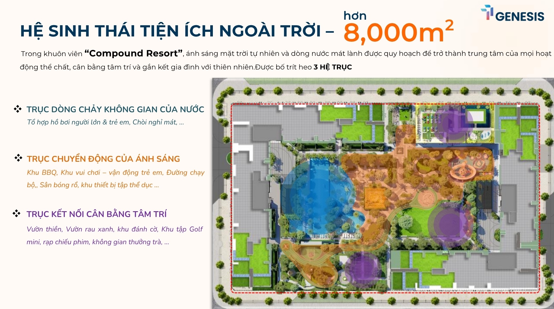 Hệ tiện ích sinh thái ngoài trời hơn 8000m2
