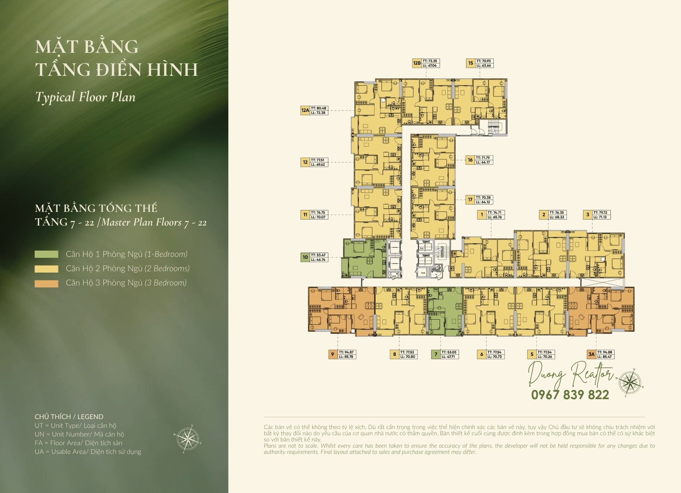 Mặt bằng điển hình tầng 7-22