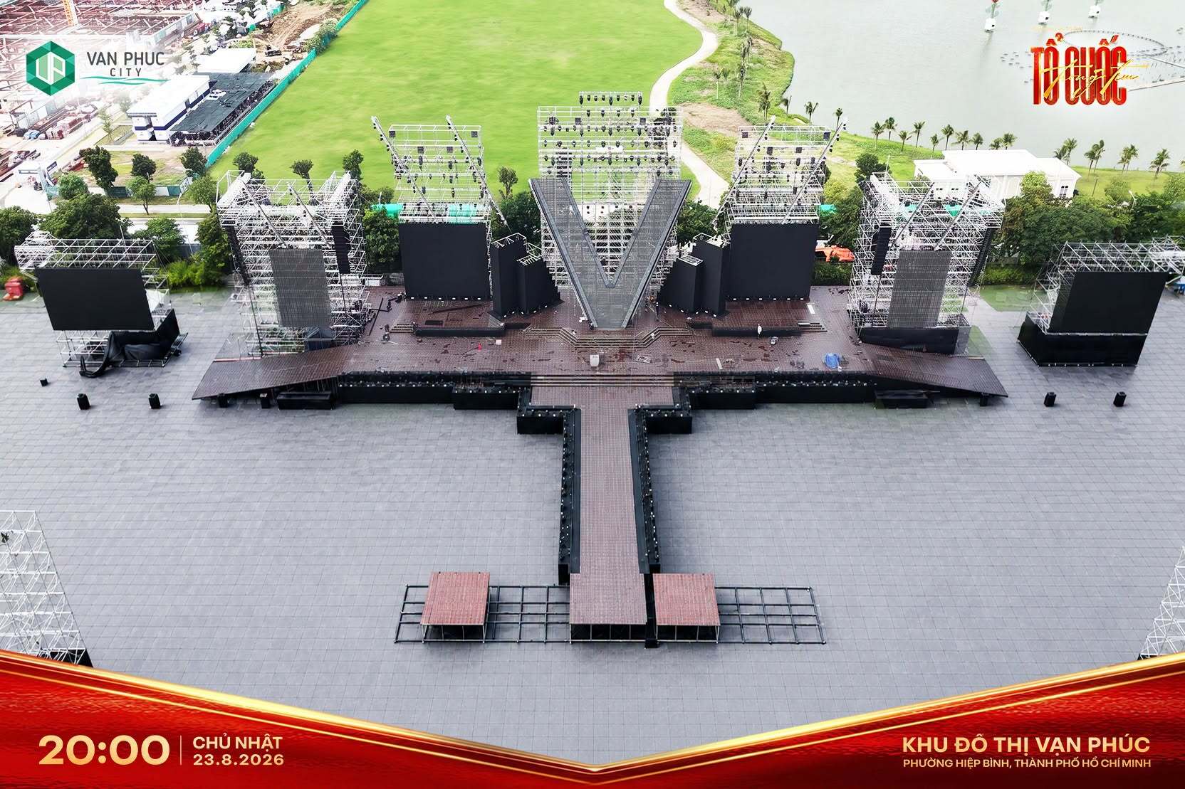 Sân khấu Concert Tổ Quốc Trong Tim đã sẵn sàng