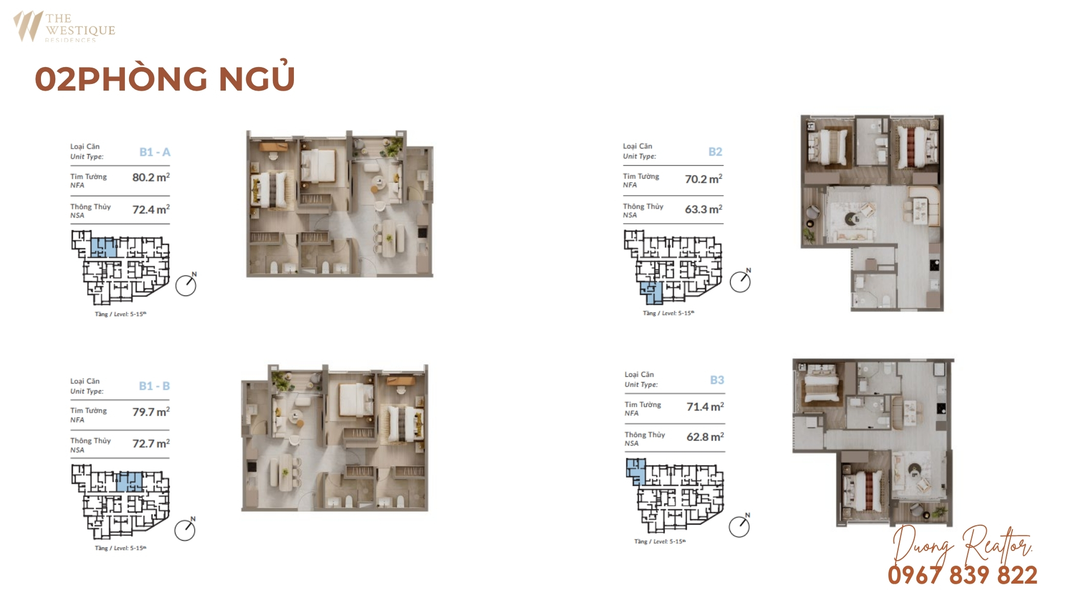 Thiết kế căn hộ 2 PN The Westique