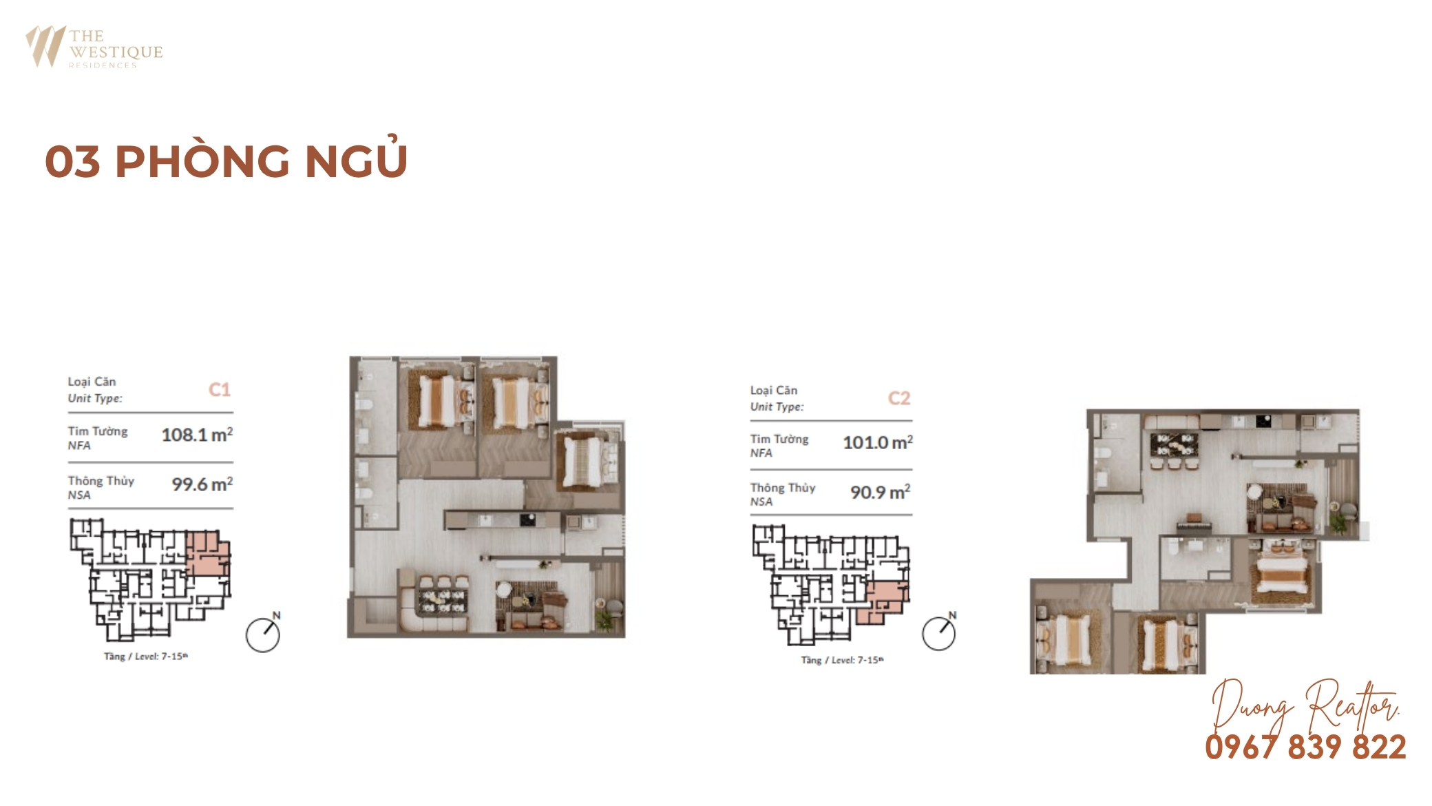 Thiết kế căn hộ 3 PN The Westique