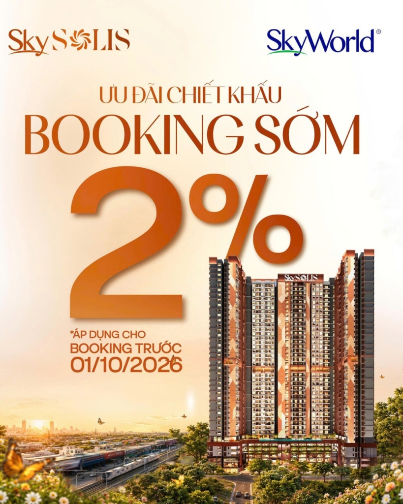 Booking Skysolis sớm nhận chiết khấu thêm 2%
