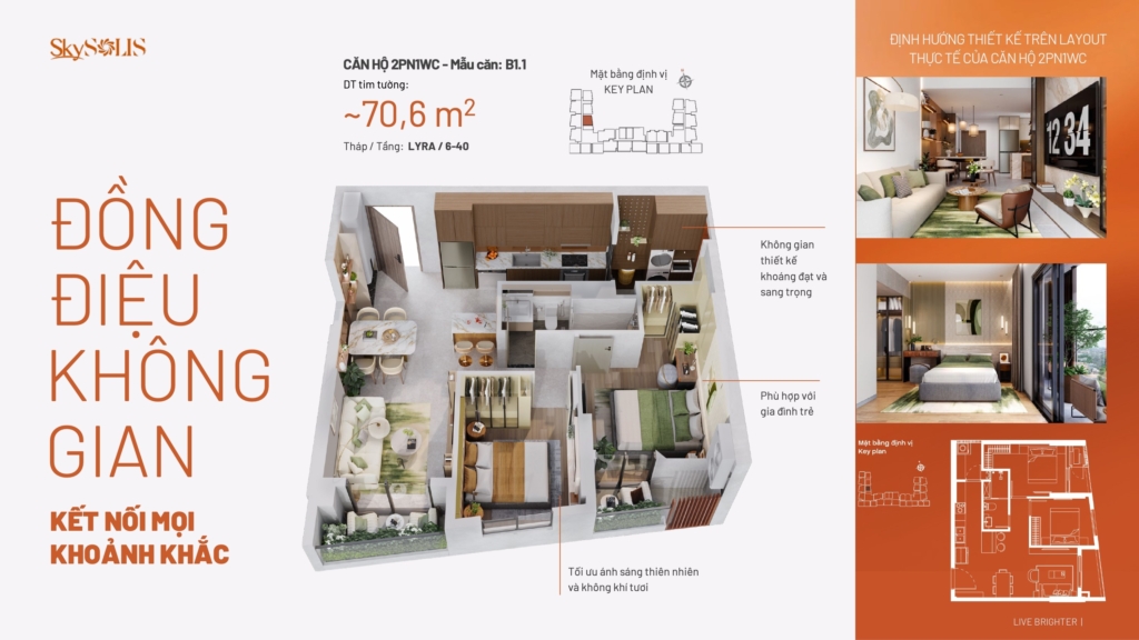 Căn hộ 2PN 70m2