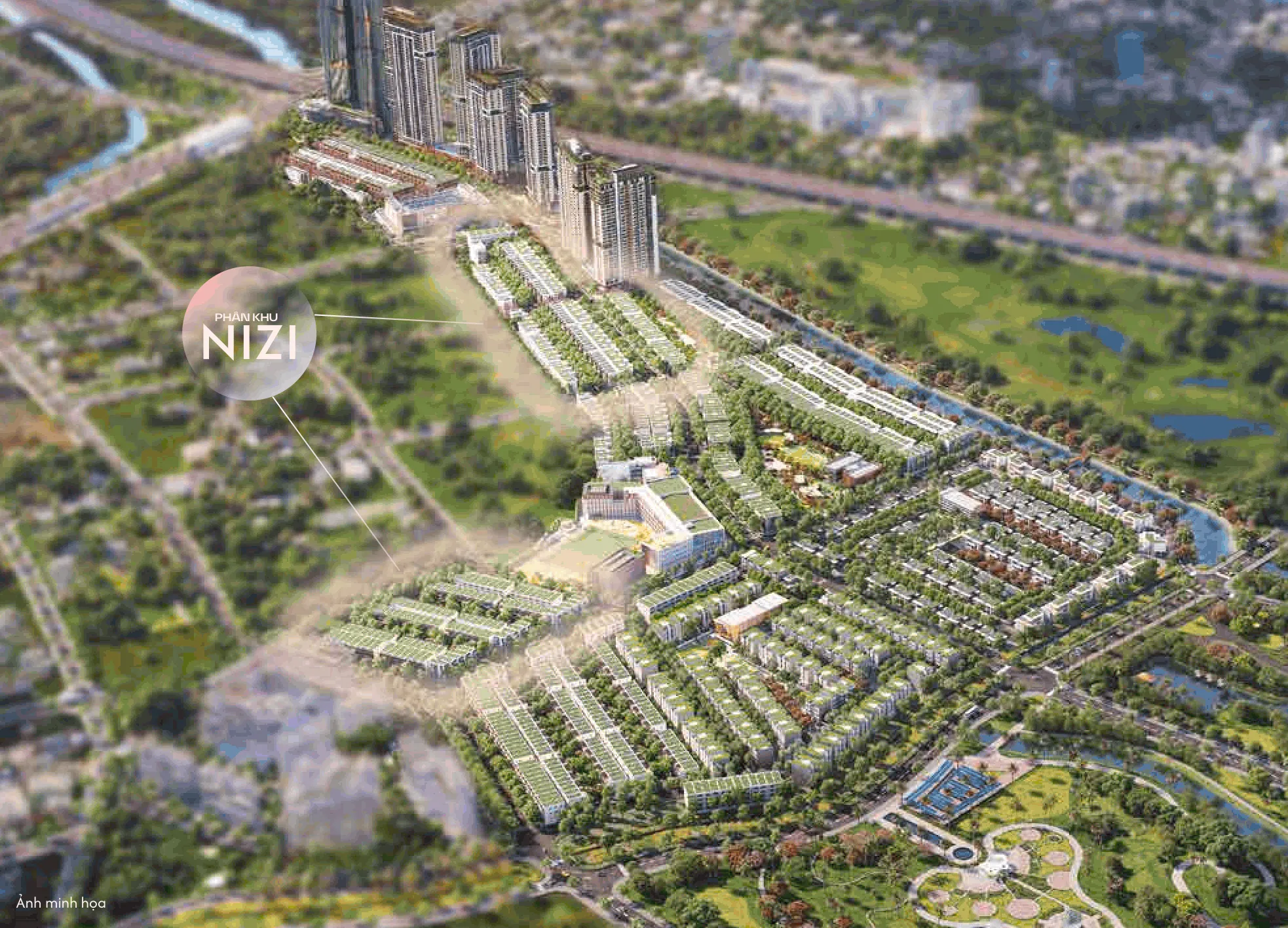Phối cảnh phân khu NIZi - Nếp Nhà Rực Rỡ