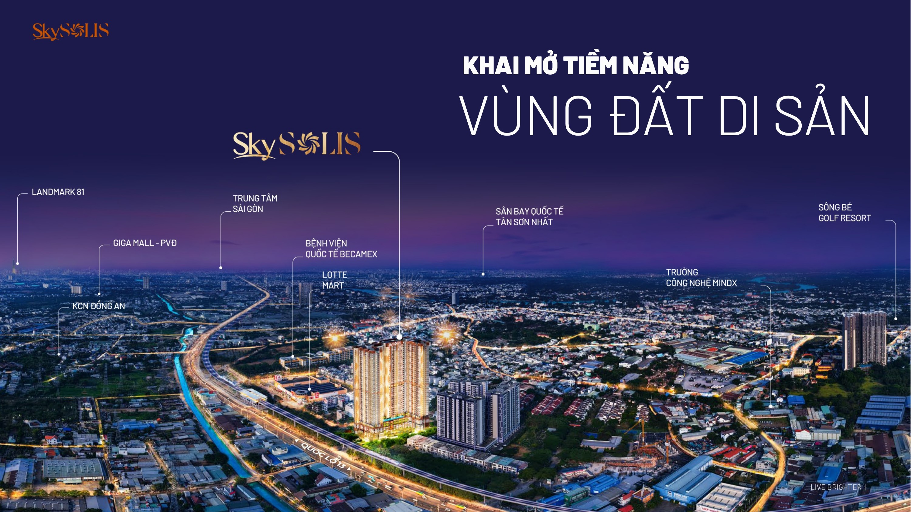Vị trí Sky Solis mặt tiền Quốc Lộ 13 - Tâm điểm Kết Nối
