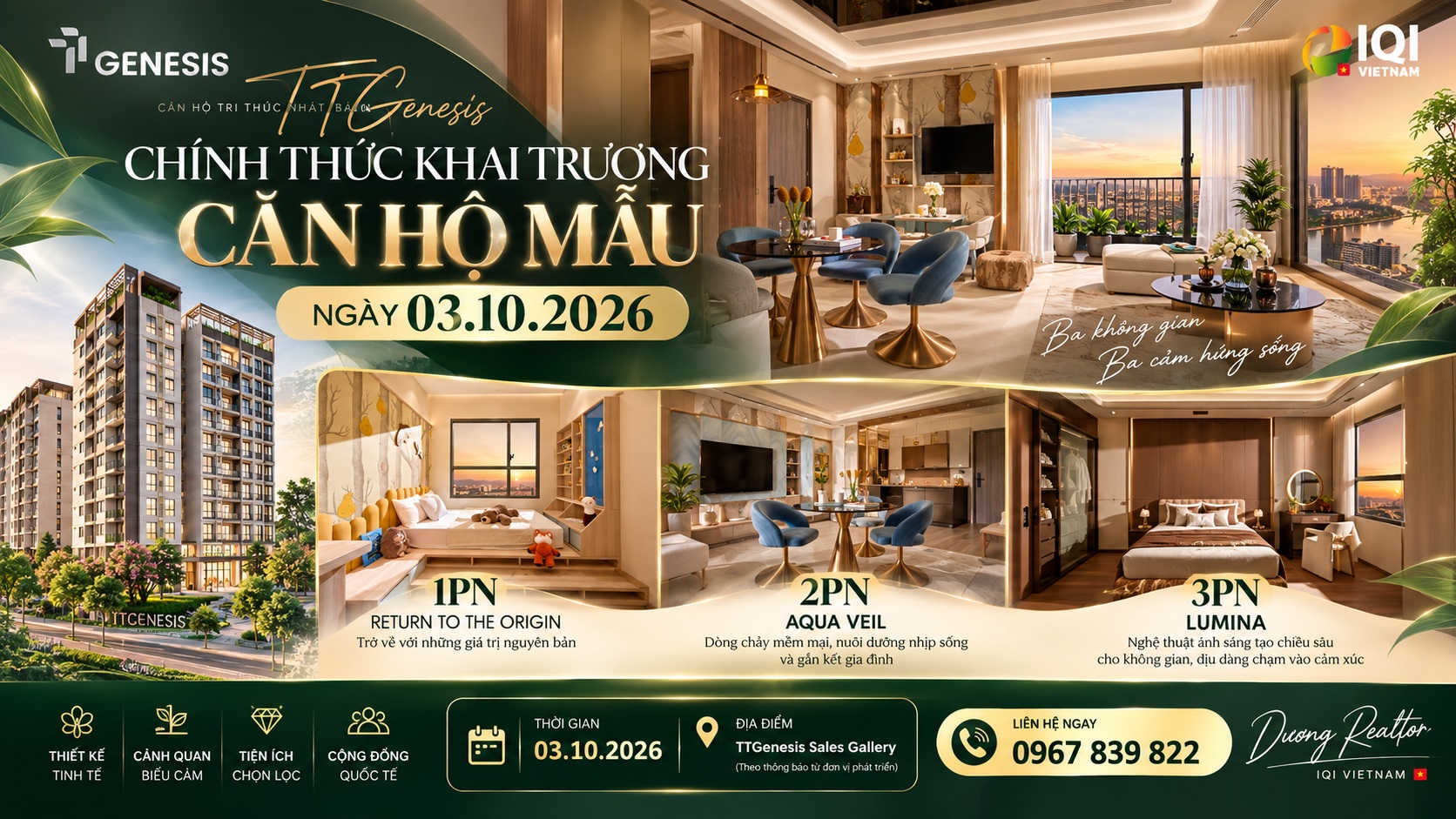 Khai trương căn hộ mẫu Genesis ngày 3.10.2026