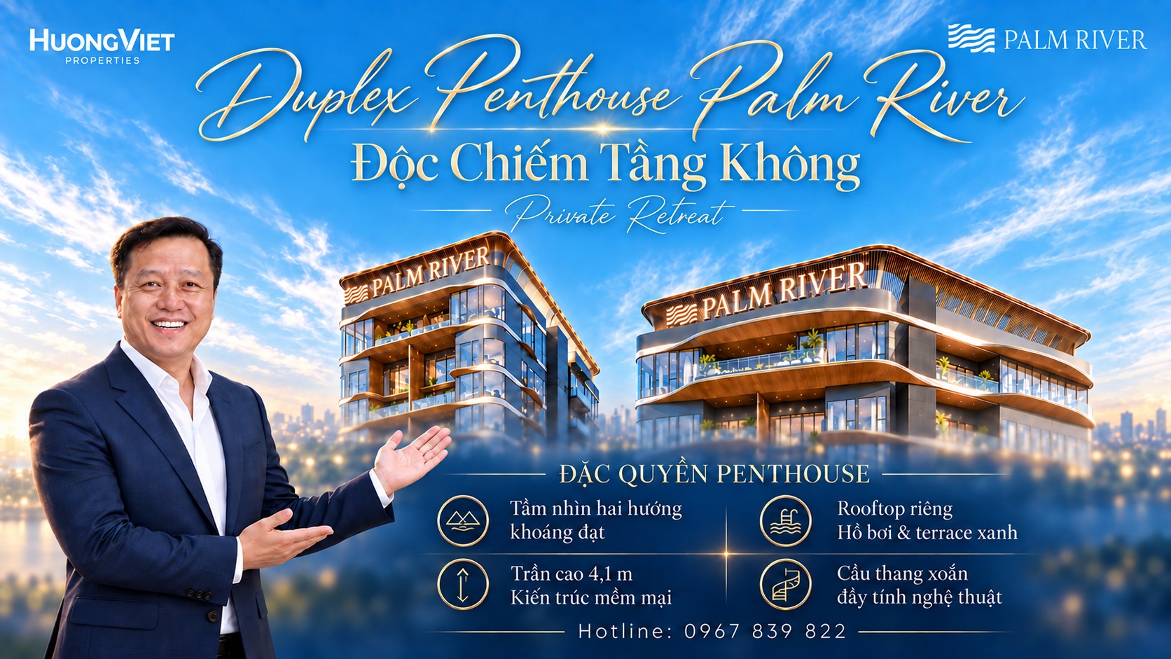 Penthouse Duplex Palm River - Độc Chiếm Tầng Không